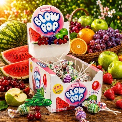CHARMS BLOW POP ASSORTED WHITE CANDY 100CT/PACK